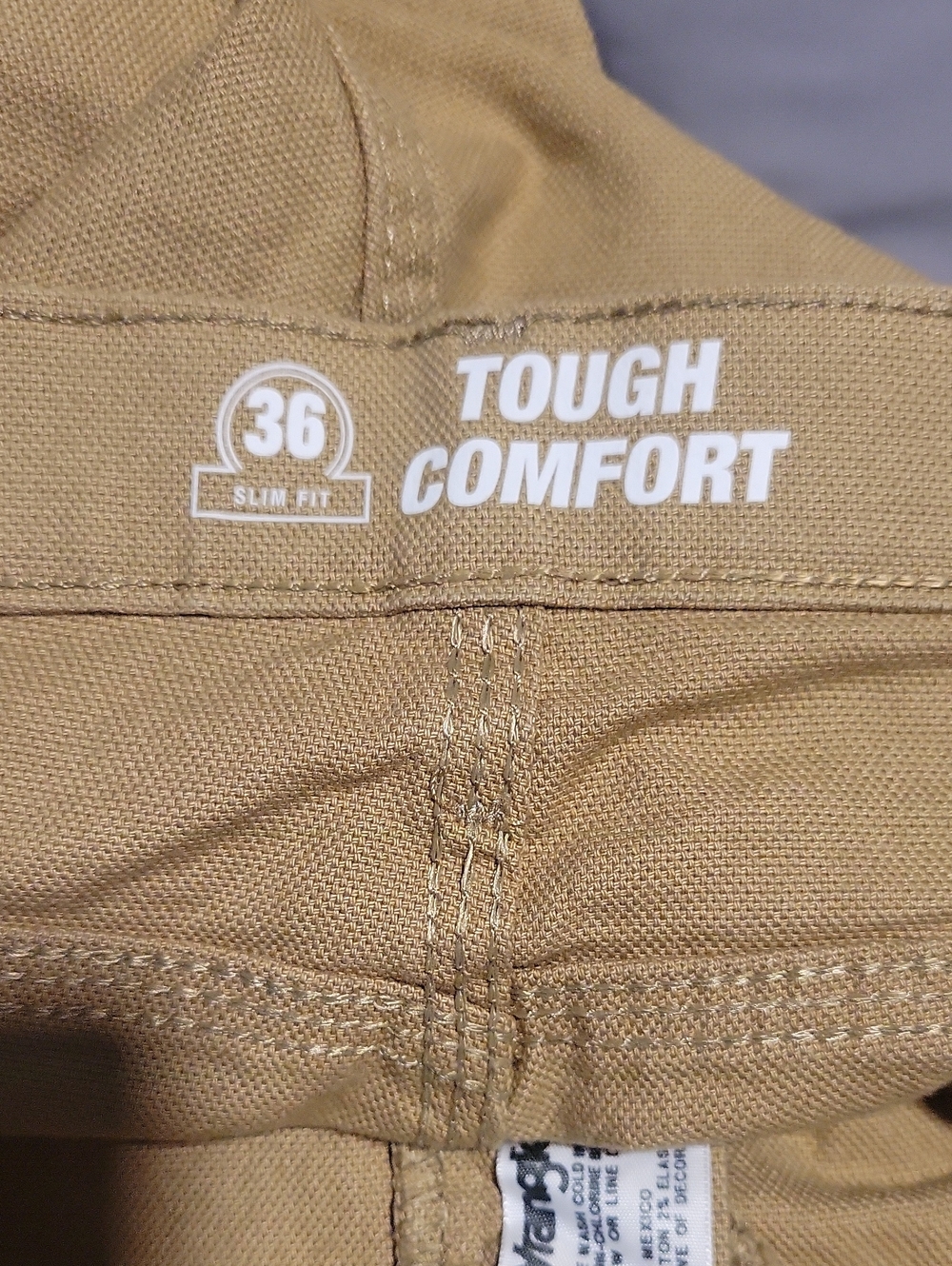 Wrangler Men's Tan Chinos with Leather Patch - Picture 4 of 6
